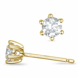2 x 0,20 ct solitäreörhängestift i 14 karat guld med diamant