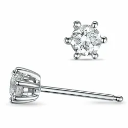 2 x 0,20 ct kampajn -  diamant örhängestift i 14 karat vitguld med diamant