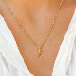 bokstav s hängen i förgyllt silver - My Letter