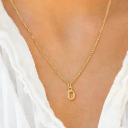 bokstav d hängen i förgyllt silver - My Letter