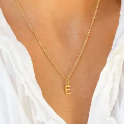 bokstav e hängen i förgyllt silver - My Letter