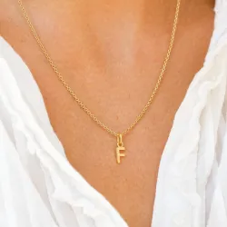 bokstav f hängen i förgyllt silver - My Letter