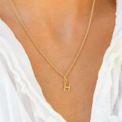 bokstav h hängen i förgyllt silver - My Letter