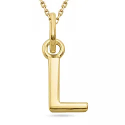 bokstav l halsband i förgyllt silver med hängen i förgyllt silver - My Letter