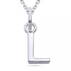 bokstav l halsband i silver med hängen i silver - My Letter