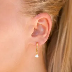 pärla halvcreol i förgyllt silver - Lumé Etched