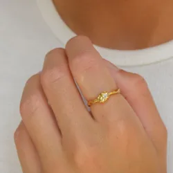 ring i förgyllt silver - Lumé Etched