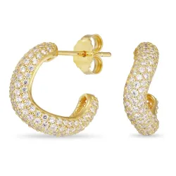 zirkon örhängen i förgyllt silver - Lumé Illume