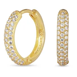 14,5 mm zirkon creol i förgyllt silver - Lumé Illume