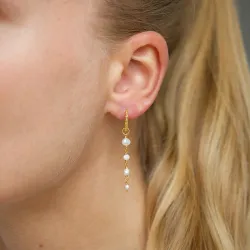 13,5 mm långa pärla creol i förgyllt silver - Lumé Etched