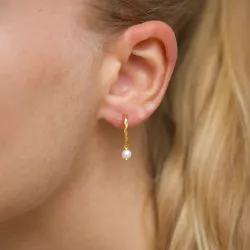 pärla halvcreol i förgyllt silver - Lumé Etched