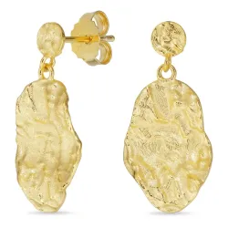 örhängen i förgyllt silver - Lumé Etched