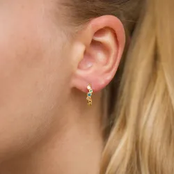 14,5 mm multifärgade zirkon creol i förgyllt silver - Bubbly Twist