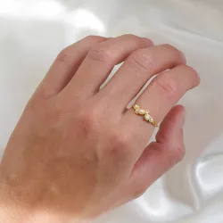 pärla ring i förgyllt silver