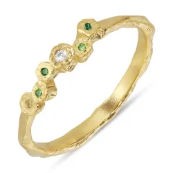 grön zirkon ring i förgyllt silver - Bubbly Twist