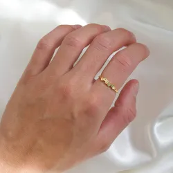 grön zirkon ring i förgyllt silver - Bubbly Twist