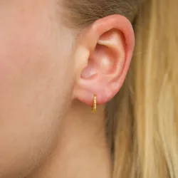 11,5 mm creol i förgyllt silver - Lumé Etched