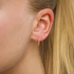 13,5 mm creol i förgyllt silver - Lumé Etched