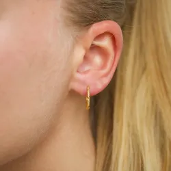 15 mm creol i förgyllt silver - Lumé Etched