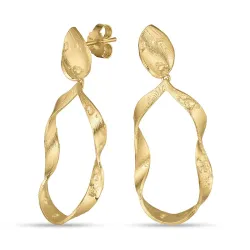 örhängen i förgyllt silver - Lumé Etched