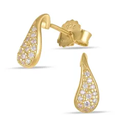 zirkon örhängen i förgyllt silver - Lumé Illume