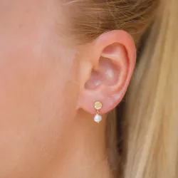 pärla örhängen i förgyllt silver - Lumé Etched