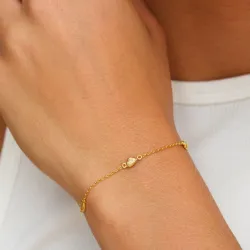 armband i förgyllt silver 16 plus 3 cm x 3,75 mm
