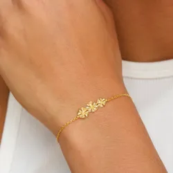 armband i förgyllt silver 16 plus 3 cm x 6,5 mm  - Lumé Etched