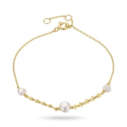 pärla armband i förgyllt silver 16 plus 3 cm x 6,9 mm  - Lumé Etched