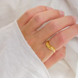 ring i förgyllt silver - Lumé Essence