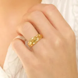 ring i förgyllt silver - Lumé Etched