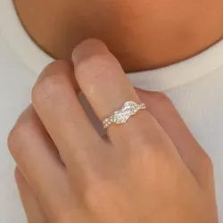 vit zirkon ring i silver - Lumé Etched