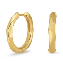 15 mm creol i förgyllt silver - Lumé Etched