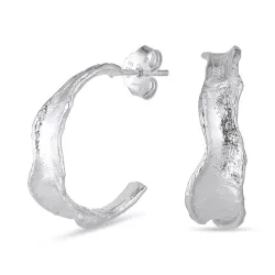 22 mm halvcreol i silver - Lumé Etched