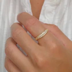 zirkon ring i förgyllt silver - Lumé Illume