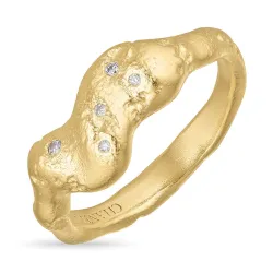 zirkon ring i förgyllt silver
