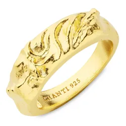 ring i förgyllt silver - Lumé Etched