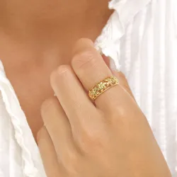 blommor ring i förgyllt silver - Lumé Essence