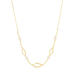 pärla halsband i förgyllt silver - Lumé Etched