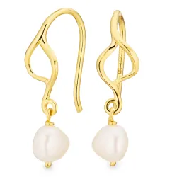 pärla örhängen i förgyllt silver - Lumé Essence