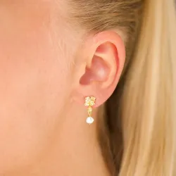 pärla örhängen i förgyllt silver - Lumé Etched