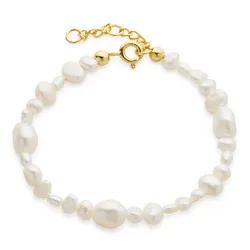 pärla armband i förgyllt silver