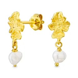 pärla örhängen i förgylld mässing - Eliné