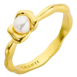 pärla ring i förgylld mässing - Eliné