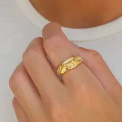 ring i förgylld mässing - Lumé Etched