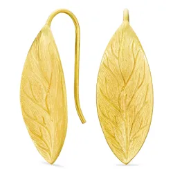 blad örhängen i förgylld mässing - Eliné