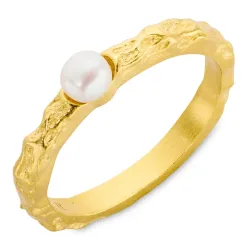 pärla ring i förgylld mässing - Eliné