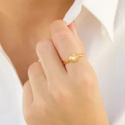 pärla ring i förgylld mässing - Eliné