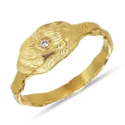 zirkon ring i förgylld mässing - Eliné