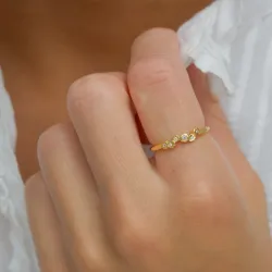 vit zirkon ring i förgylld mässing - Eliné